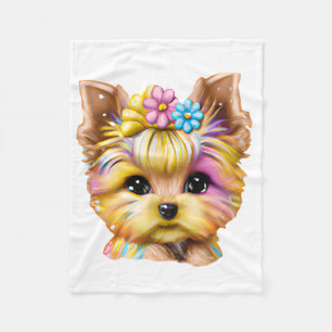 Cute en Schattige Baby Yorkie Fleece Deken