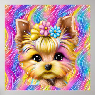 Cute en Schattige Baby Yorkie Poster