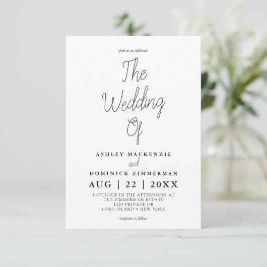 Cute En Simpele Trouw Kaart (Staand voorkant)