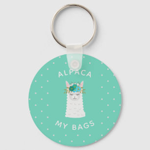 Cute en Trendy Alpaca   Turquoise Sleutelhanger