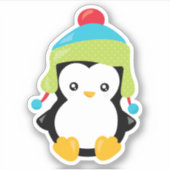 Cute en Trendy Penguin Sticker (Voorkant)