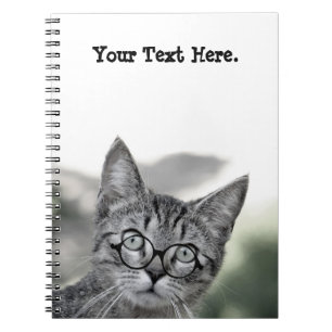 Cute en Verraste Kat met Bril Notitieboek