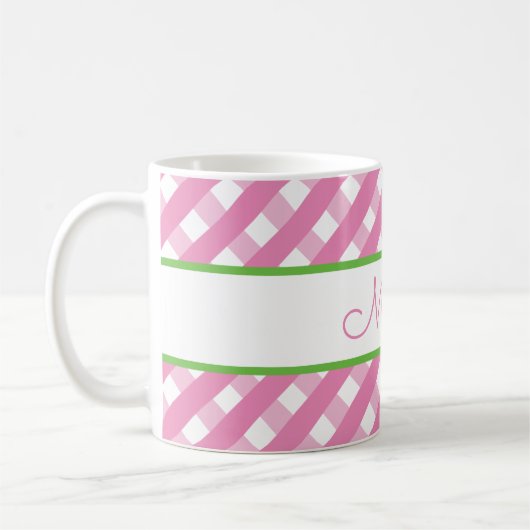 Cute En vichy Mug personnalisée (Gauche)