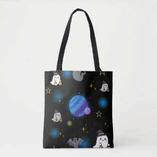 Cute enge Halloween Galaxy boodschappentas. Draagtas