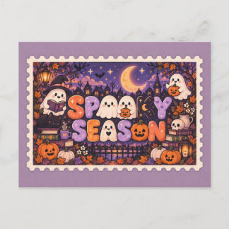 Cute enge seizoen Halloween postzegel briefkaart
