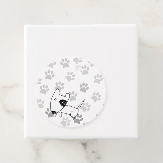 Cute English Bull Terrier Bedankjes Labels (In situ)