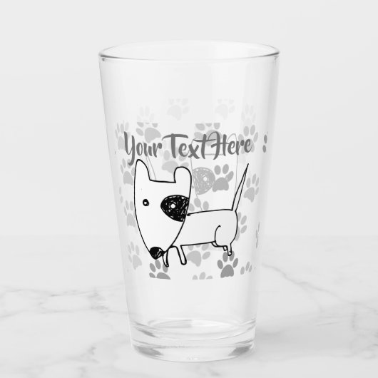 Cute English Bull Terrier Glas (Voorkant)