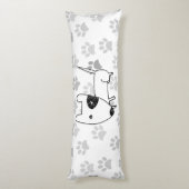 Cute English Bull Terrier Lichaamskussen (Achterkant (Verticaal))