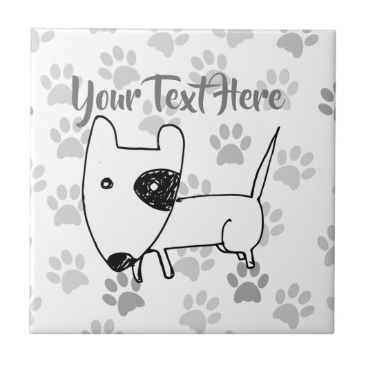 Cute English Bull Terrier Tegeltje (Voorkant)