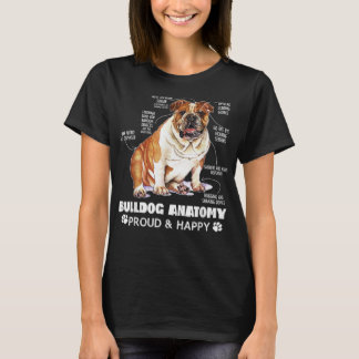 Cute English Bulldog Anatomy Hondenliefhebber Funn T-shirt
