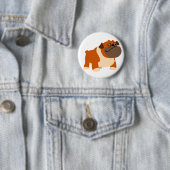 Cute English Bulldog Button (In situ)