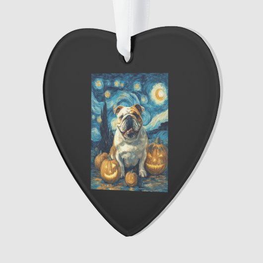 Cute English Bulldog Dog Halloween Jack O Lantern (devant)