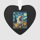 Cute English Bulldog Dog Halloween Jack O Lantern (devant)