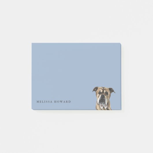 Cute English Bulldog Drawing Post-it® Notes (Voorkant)