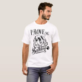 Cute English Bulldog Ma Puppy Dog Mascot Mannen T-shirt (Voorkant volledig)