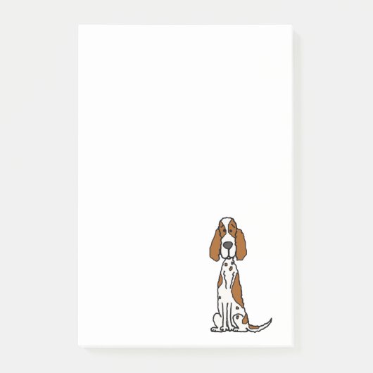 Cute English Setter Puppy Dog Cartoon Post-it® Notes (Voorkant)