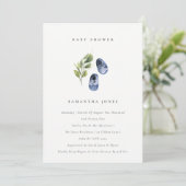 Cute Enk Blue Chaussures Foliage Garçon Invitation (Debout devant)