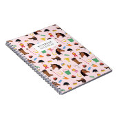 Cute Equestrian Pattern Personalised Notebook Notitieboek (Rechterzijde)