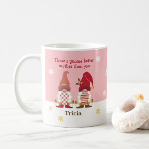 Cute Er is Gnome Better Moeder Pink Gold Red Koffiemok