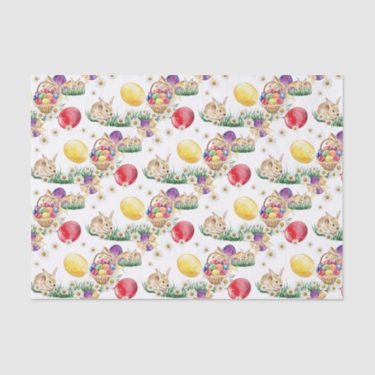 Cute Esater bunny basket tissue Tissuepapier (Voorkant)