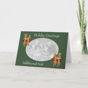Cute Escaping Gingerbrood Men Holiday Photo Card Feestdagen Kaart