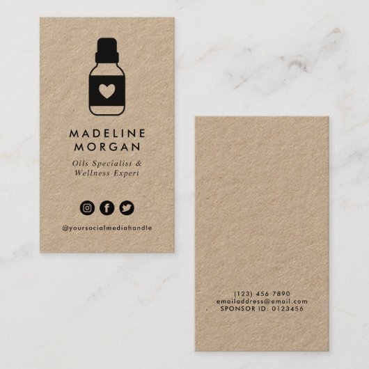 Cute Essential Oils Specialist Social Media Visitekaartje (Voorkant / Achterkant)