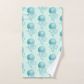 Cute et amusante Motif de méduse bleu-vert (Serviette à main)