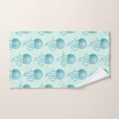 Cute et amusante Motif de méduse bleu-vert (Serviette à main)