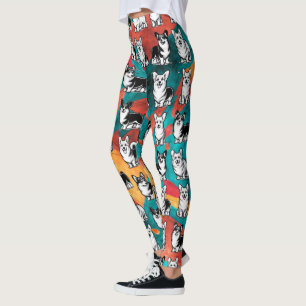 Cute et coloré Cardigan Welsh Corgi Leggings