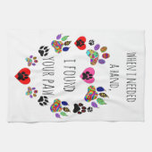 Cute et coloré Empreinte de patte serviette de cui (Horizontal)