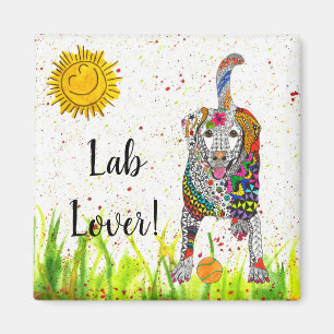 Cute et coloré Labrador Retriever Magnet 2"