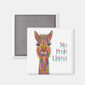 Cute et coloré Pas de Prob Llama Llama Magnet (Recto/Verso)