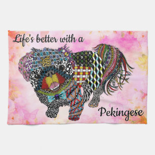 Cute et coloré Pekingese Chien serviette de cuisin