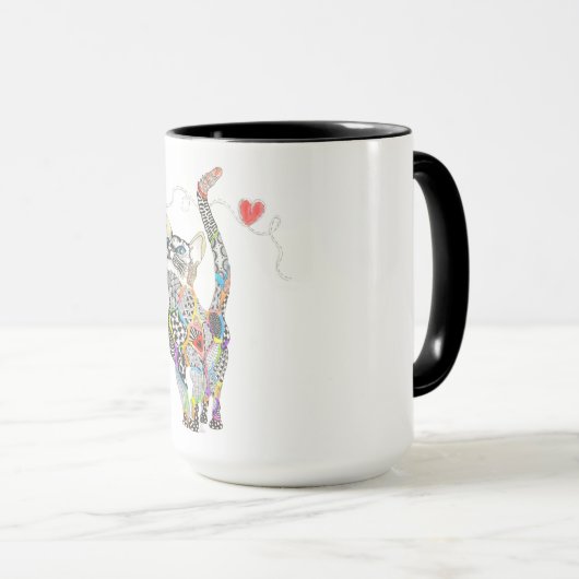 Cute et colorée chatte Mug (Devant droit)