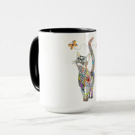 Cute et colorée chatte Mug (Devant gauche)