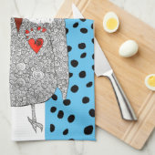 Cute et colorée Chouette serviette de cuisine (Quart Plié)