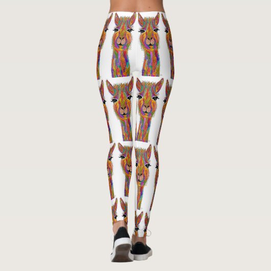 Cute et colorée Llama Leggings (Dos)