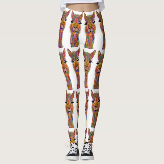Cute et colorée Llama Leggings (Devant)