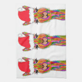 Cute et colorée Llama Noël serviette de cuisine (Vertical)