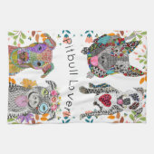 Cute et colorée Pitbull serviette de cuisine (Horizontal)