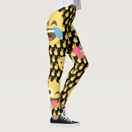 Cute et drôle Leggings Emoji (Droite)