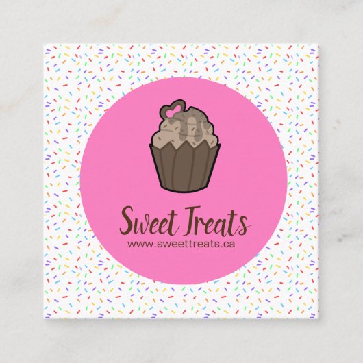 Cute et Whimsical Cupcake Bakery Cartes de visite (Devant)