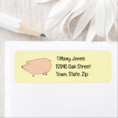 Cute Étiquette de adresse de porc (En situation)
