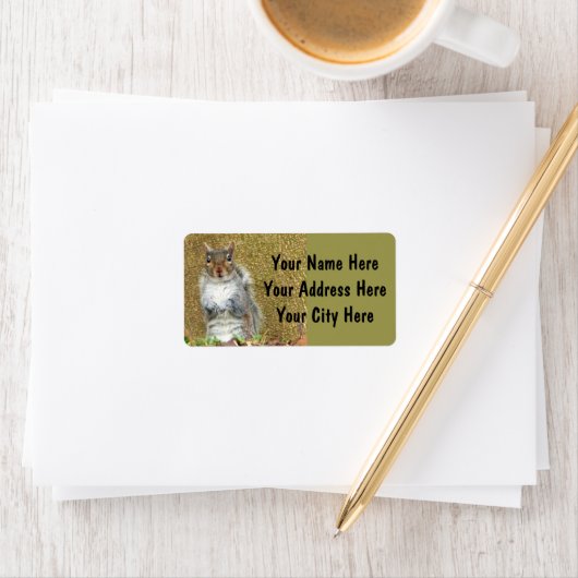 Cute Étiquette de adresse écureuil (En situation)
