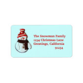 Cute Étiquette de adresse Snowman (Devant)