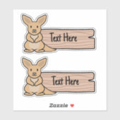 Cute Étiquette Kangaroo (Feuille)