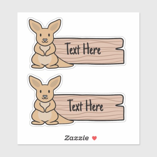 Cute Étiquette Kangaroo (Feuille)