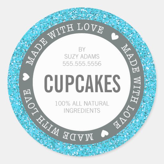 CUTE ÉTIQUETTE produit fait avec amour parties sci (Devant)