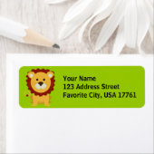 Cute Étiquettes de adresse Lion (En situation)