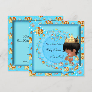 Cute Etnic African American Baby shower Blue Boy Kaart
